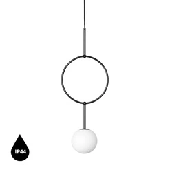 ISUULLA A czarna sufitowa lampa wisząca z podwyższoną szczelnością IP44 (ISA122PS0) - Ummo