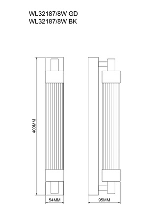 KALIA KINKIET CZARNY MAT/MATT BLACK (WL32187/8W/BK) - Zuma Line