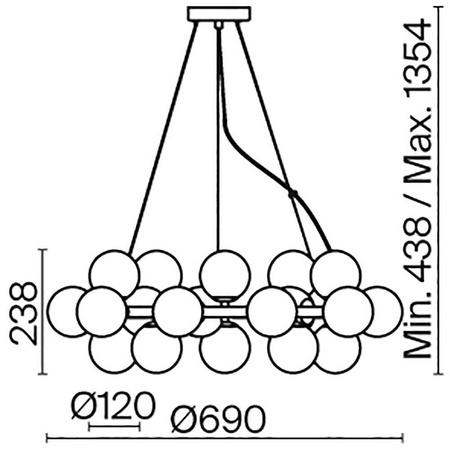 Lampa wisząca Dallas 25 czarna (MOD545PL-25B) - Maytoni