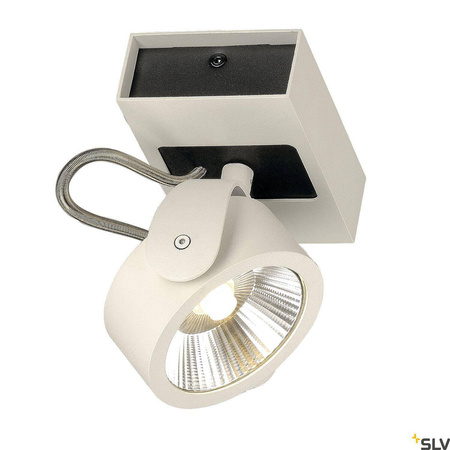KALU, lampa ścienna i sufitowa, jednopunktowa, LED, 3000K, biała/czarna, 60° (1000128) - SLV