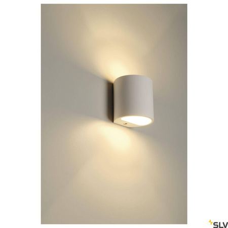 PLASTRA 104, lampa ścienna, QT14, okrągła, biały gips, QT14, maks. 42 W (148016) - SLV