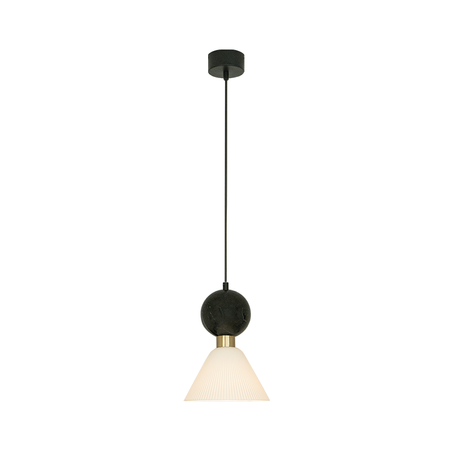 PENDANT LAMP E14 MAX 15W BLACK MARBLE - BRASS (23240 Zambelis) - Zambelis