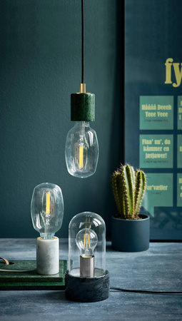 Marmurowa lampa stołowa do żarówki dekoracyjnej SIV Nordlux E27 60W Marmur Biały