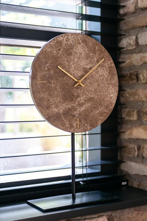 RICHMOND zegar stołowy BRETT brązowy (-KK-0095) - Richmond Interiors