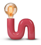 POP SERPENT Lampa biurkowa , ceramiczna z tekstylnym przewodem i włącznikiem (LX23818) - LYOMA