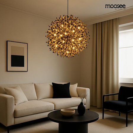 Efektowna biżuteryjna lampa wisząca MONETE 65 złota (MSE1501100580) - Moosee