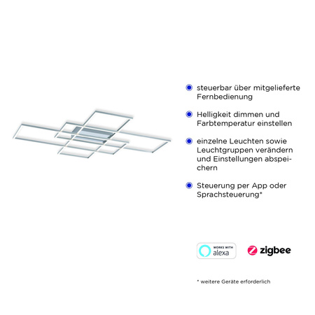 Q-INIGO LAMPA SUFITOWA STALOWY (8195-55) - Paul Neuhaus