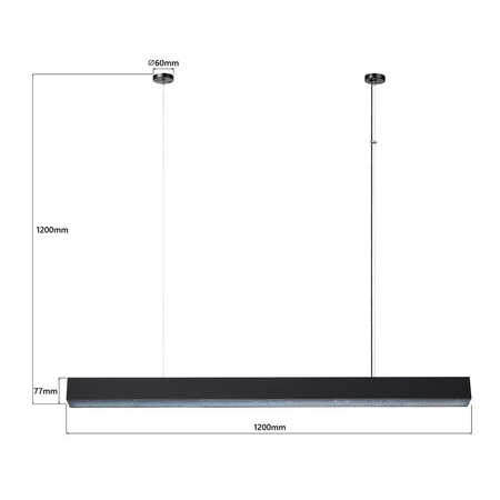 Lampa wisząca Mira L LED CCT Tuya czarna  (LP-1201/1P L BK Smart) - Light Prestige