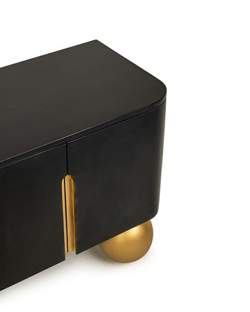 MaMaison szafka RTV ORGANIC czarna /      złota / drewno (MM001501100327) - MaMaison