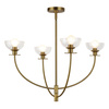Elegancki żyrandol nad stół Sylvia Szczotkowane złoto (ALM-SYLVIA4-BG-CL) - Elstead Lighting