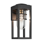 Mała latarnia naścienna Hone - 1 źródło światła - Strukturalna czerń (KL-HONE-S-BKT) - Elstead Lighting