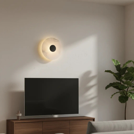 Marmurowy kinkiet Dalinia 1xLED czarny (WL0114-BK) - Yaskr