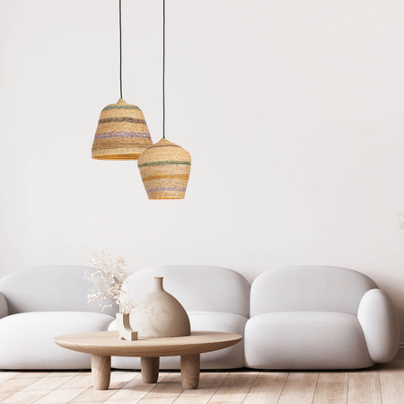 PENDANT LAMP NATURAL BRAIDED WHEAT 1XE27 (22164 Zambelis) - Zambelis