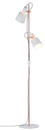 Neordic Haldar Lampa podłogowa max. 2x20W E14 230V Biały/Miedziany Mat Metal (PL79660) - PAULMANN