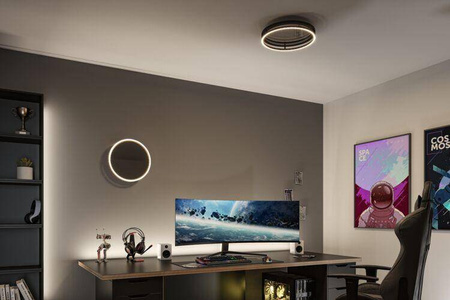 Plafoniera SPACEGLOW ONE LED 3D DIM RGB rainbow 38W 3900lm 3000-6500K pilot  230V czarny matowy / metal (PL71056) - PAULMANN