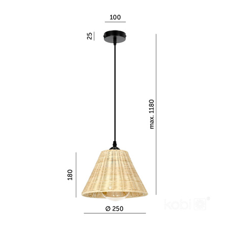 Lampa wisząca BOHO RONDA 1xE27 Kobi Design (002162KOB) - KOBI LIGHT