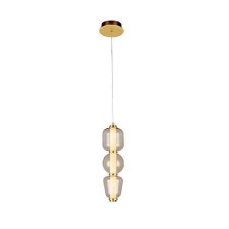 PENDANT LED LIGHT 12W 3000K METAL-GLASS,GOLD-CHAMPAGNE (23062 Zambelis) - Zambelis