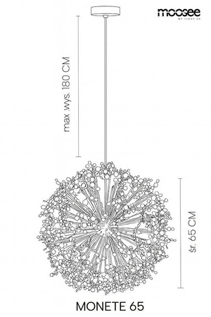 Efektowna biżuteryjna lampa wisząca MONETE 65 złota (MSE1501100580) - Moosee