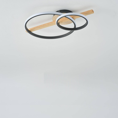 Lampa sufitowa ALMERIA czarna-drewno (MX3913-2-3BWLT) - Zuma Line