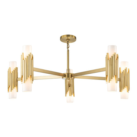 Żyrandol Marvele - 10 źródeł światła - Postarzany mosiądz (MARVELE10-AB-OPAL) - Elstead Lighting