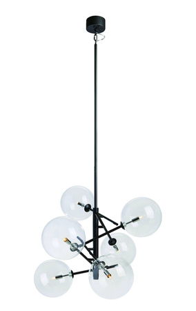 Lampa Wisząca ANDREW 6L Black/Clear (107748)