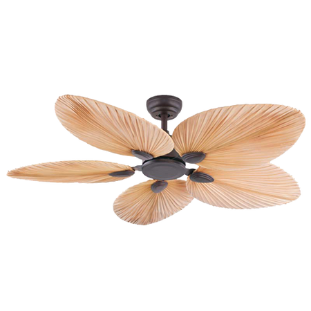 Ozdobny wentylator wiszący w kształcie liścia palmy, brązowy (19139) - Zambelis