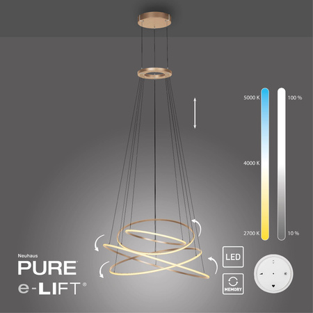 PURE E-FLYING RINGS LAMPA WISZĄCA BRĄZOWA (2566-97) - Paul Neuhaus
