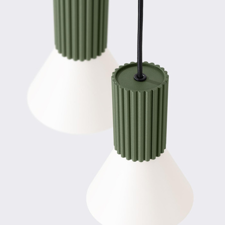 Lampa wisząca ESTRIA 3P beżowa/zielona oliwka (SL.1873) - Sollux Lighting