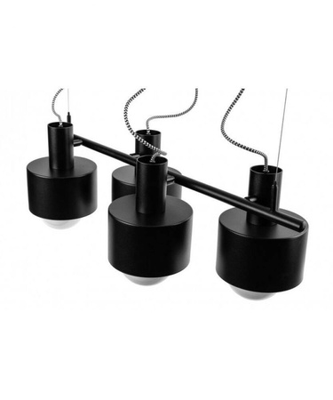 Lampa wisząca Enkel 4 z oplotem poliestrowym czarnym (EN4422P0) - Ummo