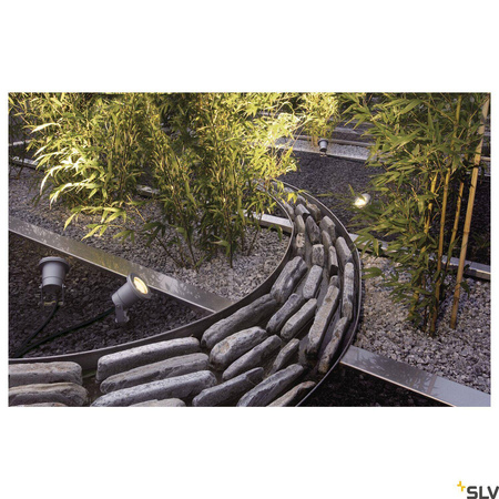 NAUTILUS SPIKE, lampa wbijana w grunt outdoor, QPAR51, IP65, srebrnoszara, maks. 35W, z przewodem 1,5m z wtyczką (227418) - SLV