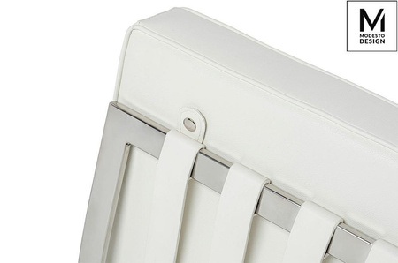 MODESTO fotel BARCELON biały - ekoskóra,  stal polerowana (KH1501100290) - Modesto Design