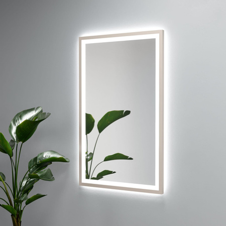 Lustro prostokątne ASTON PLUS w ramie z oświetleniem LED - MCJ