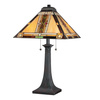 Lampa na stół w stylu Tiffany - Lampa stołowa Navajo Brązowy  (QZ-NAVAJO-TL-VB) - Elstead Lighting