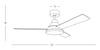 FAN CEILING 22W WOOD BROWN BLADES (22083 Zambelis) - Zambelis
