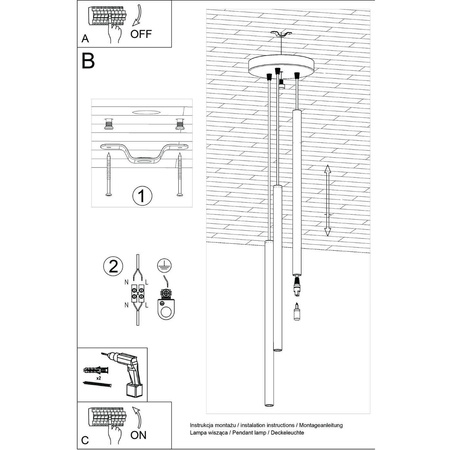 Lampa wisząca PASTELO 3P zielona oliwka (SL.1521) - Sollux Lighting