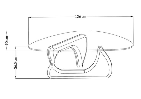 Stolik STABLE BLACK - szkło, podstawa     drewniana czarny jesion. (KH1501100127) - King Home
