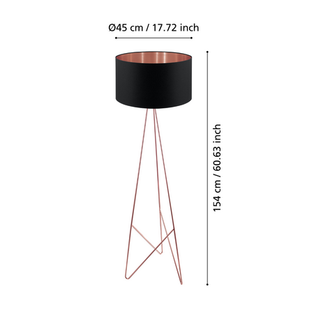 Lampa Podłogowa CAMPORALE miedź (39229) - EGLO