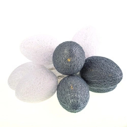 BAWEŁNIANE JAJKA WIELKANOCNE LED BIŁO-SZARE (EKD4918) - Eko-Light