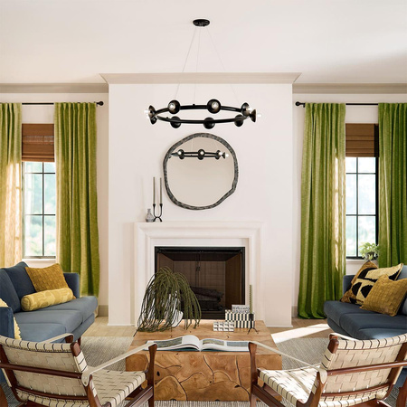 Żyrandol Palta - 9 źródeł światła - Satynowa czerń (KL-PALTA9-BK) - Elstead Lighting