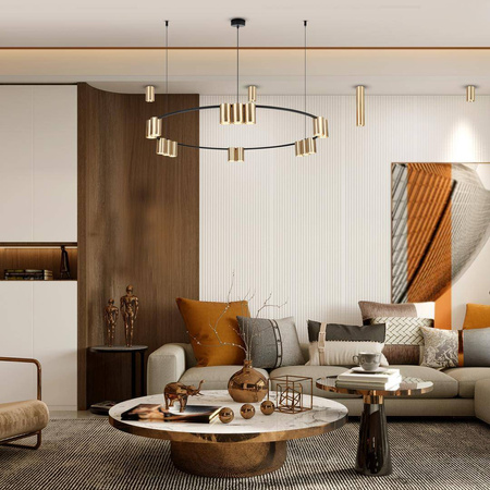 Lampa wisząca (koło) GENESIS BLACK GOLD 15xGU10 (ML0378) - Milagro