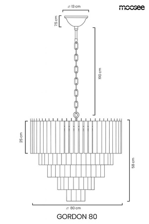 Elegancki złoty żyrandol GORDON 80 złota (MSE1501100563) - Moosee