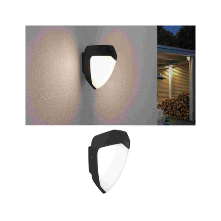 Oprawa elewacyjna IKOSEA LED 4.4W 3000K 350lm IP44 230V antracyt / tworzywo sztuczne (PL94517) - PAULMANN