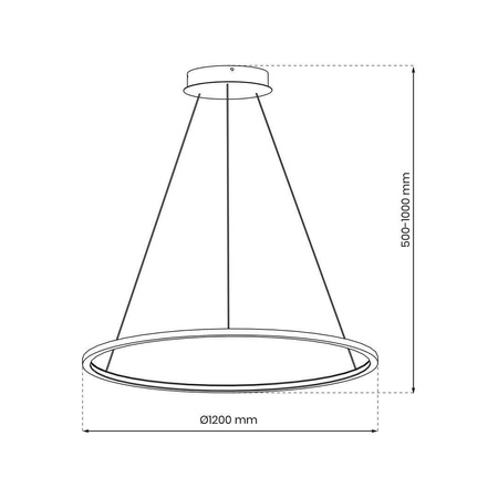 Lampa wisząca Saturno 120cm Black 65W LED (ML8864) - Milagro