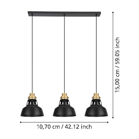 Lampa wisząca ESPINARDO czarna (390231) - EGLO