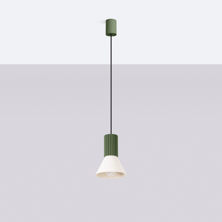 Lampa wisząca ESTRIA 1 beżowa/zielona oliwka (SL.1872) - Sollux Lighting