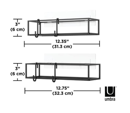 UMBRA zestaw 2 półek prysznicowych        CUBIKO czarny (1018615-040) - Umbra