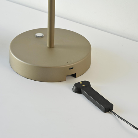 Przenośna, ładowana lampa na stół PURE FALLING RINGS BRĄZOWA/CHROM (4503-97) - Paul Neuhaus