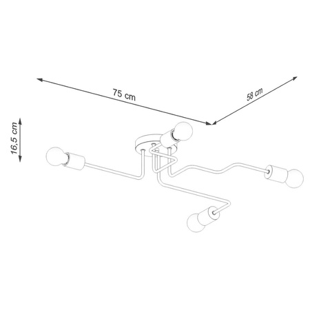 Żyrandol TIMBO 4 biały (SL.1665) - Sollux Lighting