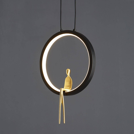 Lampa wisząca AMICI led czarno złota 27 cm (ST-D7774 black) - Step into Design