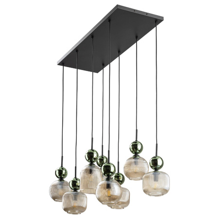 SOPHIA GREEN COGNAC LAMPA WISZĄCA 8XE14 (11151) - TK Lighting
